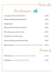 Menu Le Grillon - Desserts 