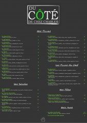 Menu Du côté de chez Charles - Les menus