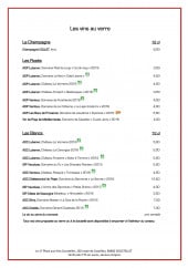 Menu Le 17 Coustellet - Les vins au verre