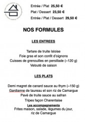 Menu La Pointe Noire - Les formules
