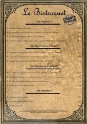 Menu Le Bistroquet - Les spécialités