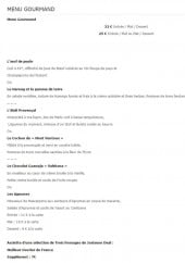 Menu Mas De Cure Bourse - Le menu gourmand