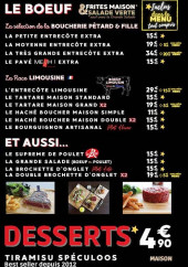 Menu Meuh ! - Les bœufs, desserts, ...