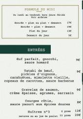 Menu Angani - Les entrées, fraicheur, ...