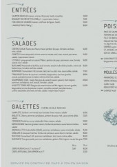Menu La Comète - Les entrées, salades, galettes...