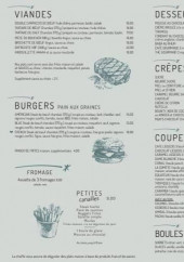 Menu La Comète - Les viandes, burgers, desserts...