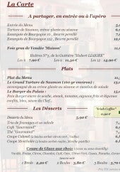 Menu Le Bistrot Du Palais - Les entrées, plats et desserts