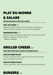 Menu Mayday - Les salades, burgers, ...