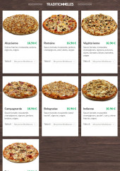 Menu Pizza West - Les traditionnelles