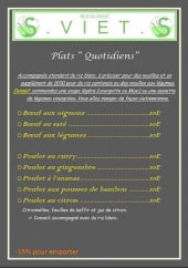 Menu S.Viet - Les plats quotidiens