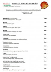Menu Creperie du vidame - Les pizzas: calzone, normande, orientale...