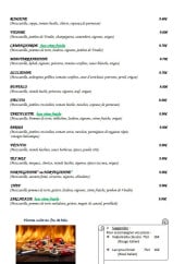 Menu Creperie du vidame - Les pizzas: romaine, sicilienne, buffalo...