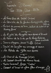 Menu L'Ernest'In - Exemple de menu