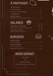 Menu Ateapick - les plats; pastas; burgers et desserts