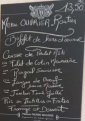 Menu Restaurant de la Noue - Exemple de menu