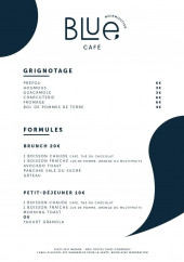 Menu Blue café - Les grignotages et formules
