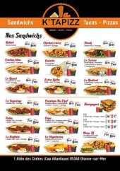 Menu K'tapizz - Sandwiches