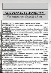 Menu Pizza Movie - Pizzas classiques 