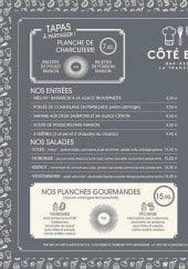 Menu Coté Bistrot - La carte été 