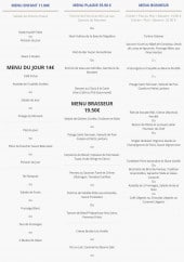 Menu Hôtel de la Mer - Les menus