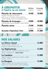 Menu La Crêpouse - Le menu à grignoter, salades et huitres