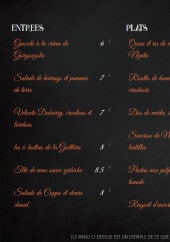 Menu L'Ardoise Gourmande - Entrées, plats et desserts