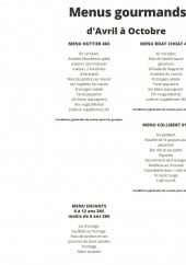 Menu Le Collibert - Menus gourmands