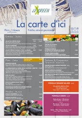 Menu Le Green - Les entrées, plats,...