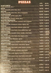 Menu La Pizzaiola - Les pizzas