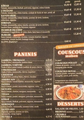 Menu La Pizzaiola - Les paninis, cocscous, ...