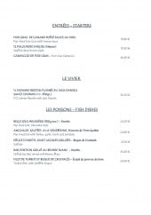 Menu L'Océan - les entrées et poissons