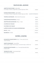 Menu L'Océan - fruits de mer et entrées