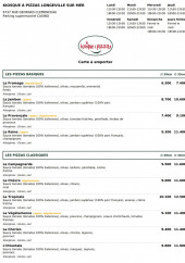 Menu Le Kiosque à Pizzas - Les pizzas