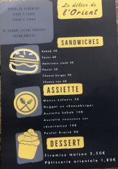 Menu Le délice de l'Orient - La carte