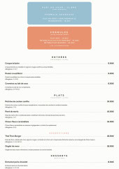 Menu Aux Heures Heureuses - Carte midi
