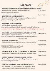 Menu Bistrô des Feuillants - Les plats