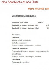 Menu Chez Reza Kebab - Les menus classiques