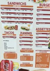 Menu Damas kebab - Les sandwichs, burgers et tacos,...