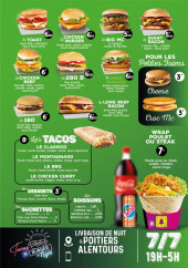 Menu Tacos Burger by Night - Les burgers, tacos et desserts,...