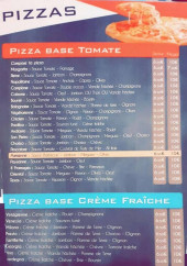 Menu Tacos&Pizza King - Les pizzass base tomate et crème fraiche