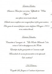 Menu La Table du Château - Les entrées froides, chaudes,...