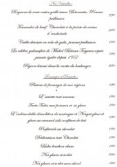 Menu La Table du Château - Les viandes, fromages,...