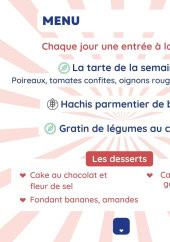 Menu Comme à la maison - Le menu du semaine