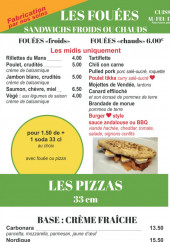 Menu Pizz'N'fouée - Les sandwichs, pizzas