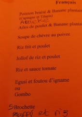 Menu Chez Gabriella - Les plats