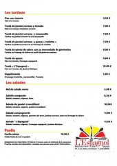 Menu L'Espagnol - tartines, paella, salades