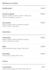 Menu Le délice de Mama - Meilleures ventes, assiettes et pizzas