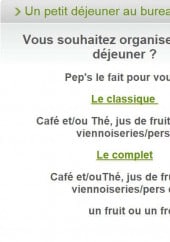 Menu Pep's - le menu au déjeuner