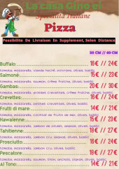 Menu La Casa Gino ei - Les pizzas