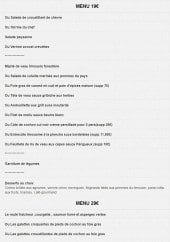 Menu La grange du clos de besse - Les menus